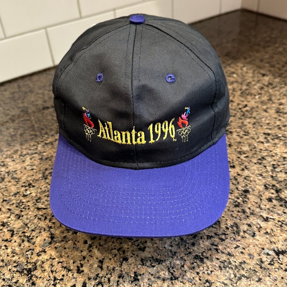 Vtg 96 Olympics Universal Snapback Adjustable Black Purple Deadstock New